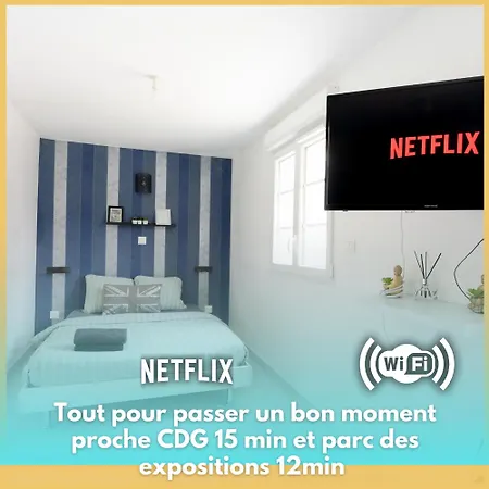 Bleu Lagon Moderne A 10 Min De Cdg Et Du Parc Expositions Apartment *